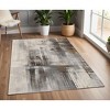 Ivory Gray and Brown Abstract Power Loom Area Rug - 2 of 4