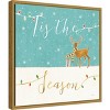 16" x 16" Tis the Season Christmas Reindeer by Veronique Charron Framed Canvas Wall Art - Amanti Art: Holiday Decor, Modern Typography - 2 of 4