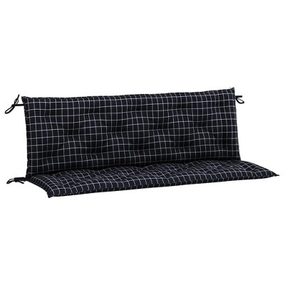 vidaXL Fabric Garden Bench Cushions 2pcs - Black Check Pattern - Water Repellent, Indoor & Outdoor Use