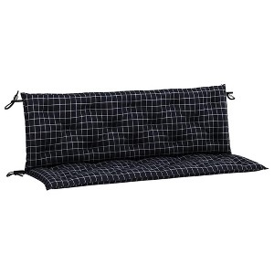 vidaXL Fabric Garden Bench Cushions 2pcs - Black Check Pattern - Water Repellent, Indoor & Outdoor Use - 1 of 4