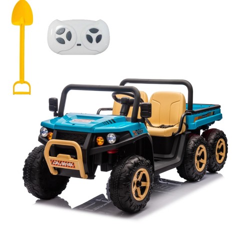 24v Ride On Toys For Kids, 2 Seater Ride On Dump Truck, 4wd Electric