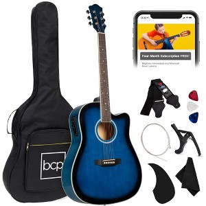 Best Choice Products Beginner Acoustic Electric Guitar Starter Set 41in w/ All Wood Cutaway Design, Case - 1 of 4