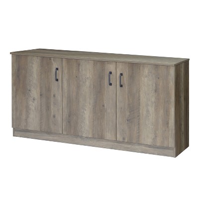 Rustic Oak 63" Adjustable Shelving Office Credenza