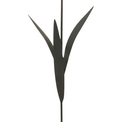 36-Inch Tall Dark Brown Metal Cattail Stake Bird Feeder