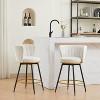 KTMBDW Counter Height Bar Stools Set of 2, 360° Swivel Upholstered Barstools with Backs and Metal Legs, 25.2" H Seat Height, Velvet Fabric - 2 of 4