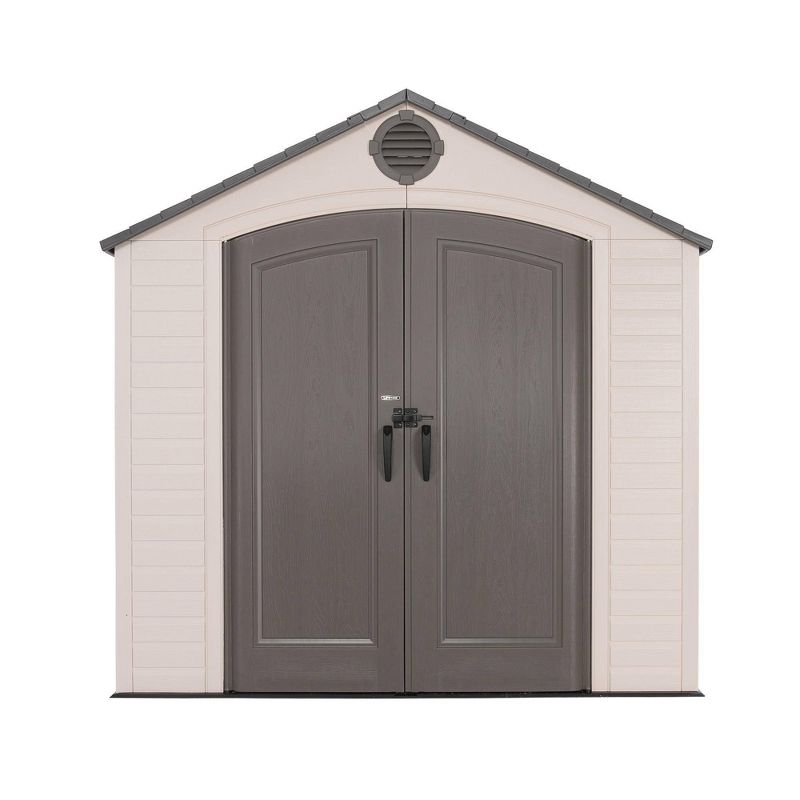 Lifetime 8&#39; x 7.5&#39; Outdoor Storage Shed Desert Sand, 1 of 10