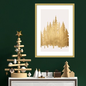 Amanti Art 19"x25" Tan Trees by Kubistika Wood Framed Wall Art Print - 1 of 4