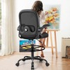 KERDOM Drafting Chair, Tall Office Chair Ergonomic Standing Desk Chair with Adjustable Footrest Ring, Black - 2 of 4