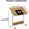 Coucheta 34.25'' Height Adjustable Mobile Desk, Sit to Stand Workstation with Wheels, Folding Tabletop Computer Desk - 2 of 3