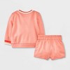 Baby Girls' 'Brand New Bestie' Graphic Top & Bottom Set - Cat & Jack™ Pink - 2 of 4