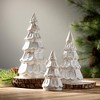 6"H  8"H & 10"H Sullivans Christmas Ceramic Cream Pine Tree Set of 3  Cream - 3 of 3