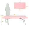 VisioGear Small Outdoor Folding Table with Handle, Portable Outdoor Folding Table for Travel, Camping, Pink, 95.98"*30"*28.46" - 3 of 4