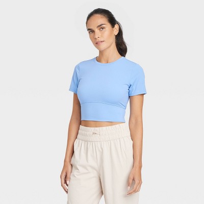 CFCL Garter Mockneck Cropped Tee Shirt - Black | Garmentory