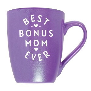 Elanze Designs Best Bonus Mom Ever Passion Purple 10 ounce New Bone China Coffee Cup Mug - 1 of 4