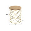Modern Gold Wire Frame Side Table with Wooden Top - Elegant Decorative Accent Furniture - 3 of 4