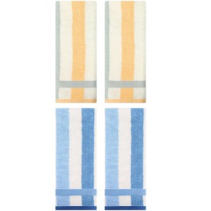 REGALWOVEN Striped Absorbent Soft Cotton Hand Towels for Bathroom 4 Pack - 1 of 4
