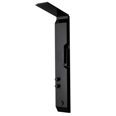 BWE 1-Jet Rainfall Modern Shower Panel System with Rainfall Waterfall Shower Head and Shower Wand