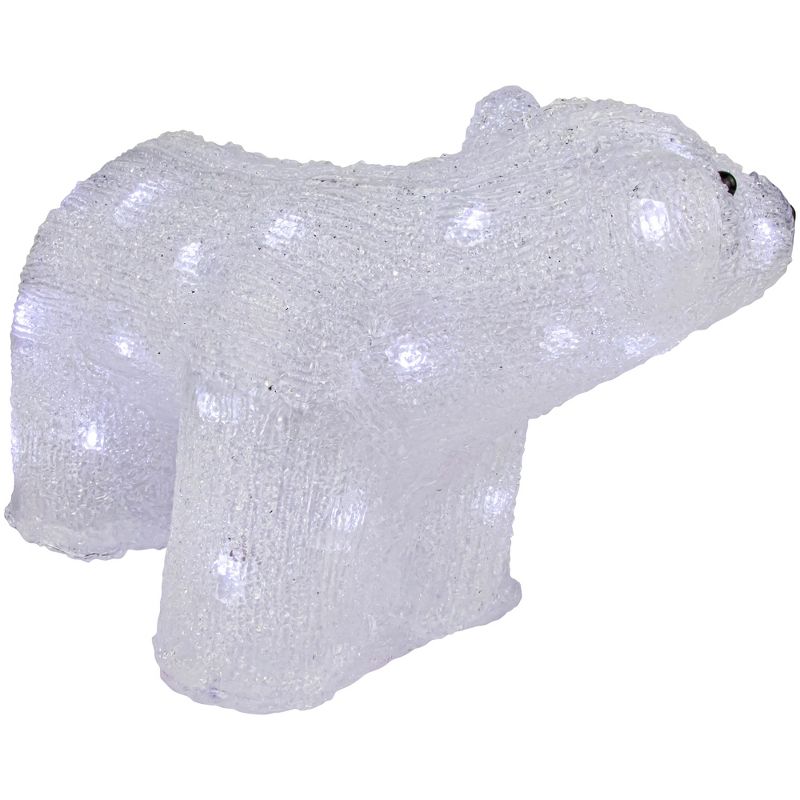 Northlight Lighted Commercial Grade Acrylic Polar Bear Outdoor Christmas Decoration - 13.5"- Polar White LED Lights, 4 of 9