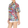 LA LEELA Hawaiian Shirts Womens Floral Summer Beach Party Blouses Shirt V Neck Blouse Short Sleeve Vacation Dress Shirts for Women - 3 of 4