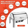COZONY 3-Piece Stainless Steel Buffet Set with Roll Top Lids, Complete Chafing Dish System with Pans and Accessories for Catering Events - 3 of 4