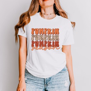 Simply Sage Market Pumpkin Season Leopard Short Sleeve Tee - 1 of 4