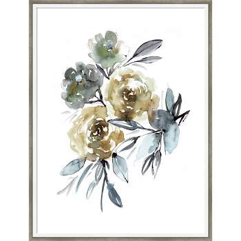 19" x 25" Yellow Roses by Sara Berrenson Wood Framed Wall Art Print - Amanti Art