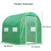 Coucheta Walk-in Tunnel Greenhouse Collection - Heavy Duty with 4 Ventilated Mesh Windows & Zippered Roll-Up Door, Multiple Cover Options - 4 of 4