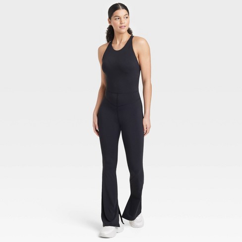 Women's High Neck Flare Long Active Bodysuit - JoyLab™ Black S