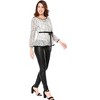 INSPIRE CHIC Women's Semi-Sheer Elegant Tie Waist Long Sleeve Floral Lace Peplum Blouses - 4 of 4