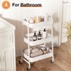 KTMBDW 3 Tier Rolling Cart Organizer, Rolling Cart with Lockable Wheels and Handle, Utility Cart Storage Cart for Nursery, Kitchen, Bathroom - 3 of 4
