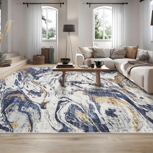 Modern Abstract Area Rug – Machine Washable, Non-Slip Soft Carpet for Living Room, Bedroom, Dining Room - 1 of 4