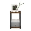 Furinno End Table Nightstand Sofa Side Table Display Storage Furniture Shelf for Living Room&Home Decor&Bedroom,Amber Pine/Black - 3 of 4