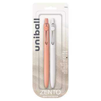 Zento uniball 2pk Gel Pen 0.7mm Medium Point Black Ink Boho Barrel