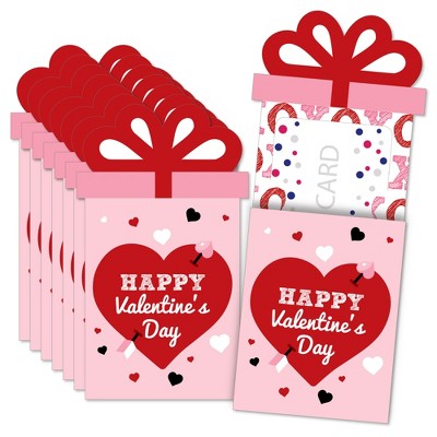 Big Dot of Happiness Conversation Hearts - Valentine's Day Party Money and Gift Card Sleeves - Nifty Gifty Card Holders - Set of 8