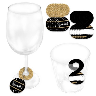 Big Dot of Happiness Reunited - School Class Reunion Party Paper Beverage Markers for Glasses - Drink Tags - Set of 24