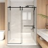 Zeus & Ruta Frameless Sliding Shower Door with 5/16" Clear Tempered Glass, Matte Black Stainless Steel - 3 of 4