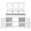 PAGED 65.7" Garden Potting Bench Table with Hutch, Patio Storage Workstation with 3 Shelves, 6 Drawers, 2 Bottom Cabinets for Mudroom, Brown - 3 of 4