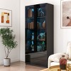Display Cabinet Modern with Glass Doors and Storage Drawers for Living Room 31.50in Wide - 3irtyhousy - 2 of 4