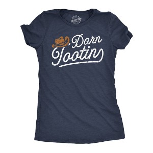 Womens Funny T Shirts Darn Tootin Sarcastic Western Graphic Novelty Tee For Ladies - Crazy Dog Women's T Shirt - 1 of 4