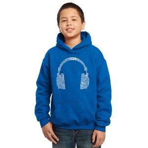 LA Pop Art Boy's Word Art Hooded Sweatshirt - 63 DIFFERENT GENRES OF MUSIC - 1 of 4