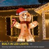 Whisen 8FT Christmas Inflatable Gingerbread Man with a Candy Cane, Outdoor Blow-Up Yard Decoration with LED Lights Display - Yellow - 3 of 4