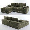 MYINDA 99'' L-Shaped Corduroy Modular Living Room Sofa Set - 2 Piece Free Assembly Upholstered Sleeper Sofa - 2 of 4