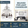 AF Lighting Beloved Mini Chandelier, 5-60W Candle Bulbs, 19HX22W, Hardwire Option - 3 of 3