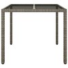 vidaXL Patio Table, 35.4"x35.4"x29.5" Tempered Glass and Poly Rattan Gray - image 3 of 4