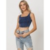 Allegra K Women’s Denim Sleeveless Square Neck Cropped Stretch Tank Top - 2 of 4