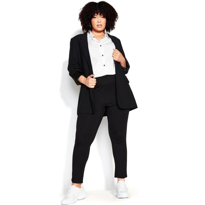 Women's Plus Size Pull On Ponte Pant Black - tall | AVENUE, 1 of 4