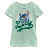 Girl's Lilo & Stitch Distressed Lucky Wink T-Shirt
