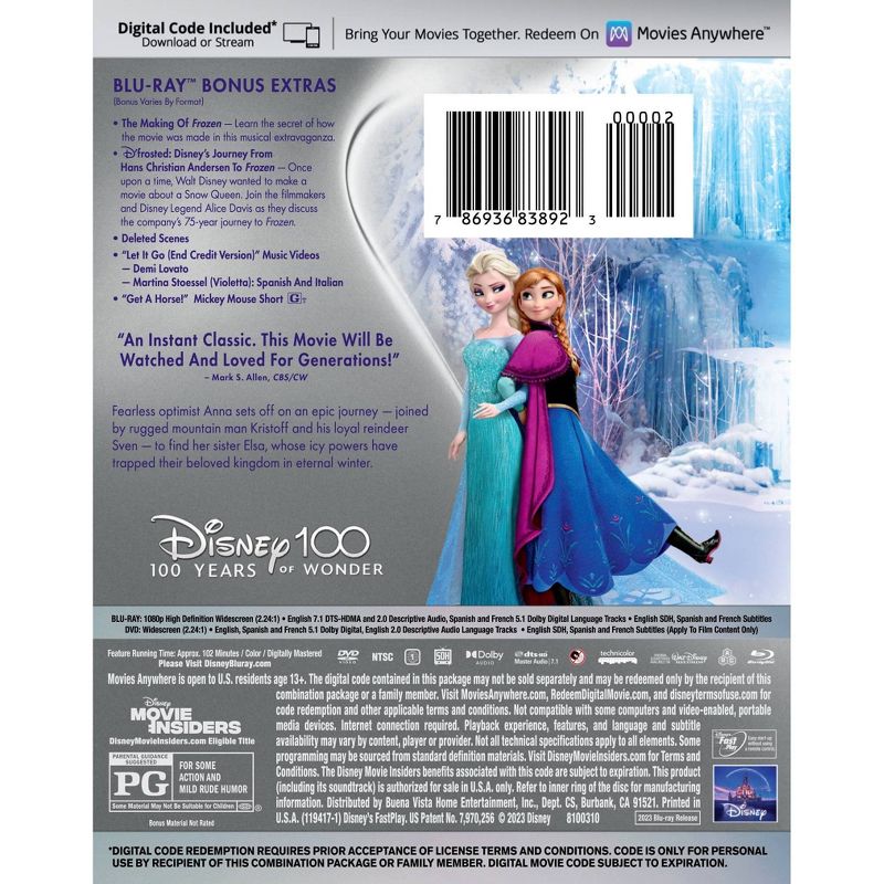 Frozen (Blu-ray + DVD + Digital), 2 of 3
