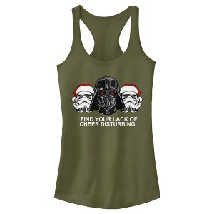 Juniors Womens Star Wars Christmas Empire Lack of Cheer Racerback Tank Top - 1 of 3