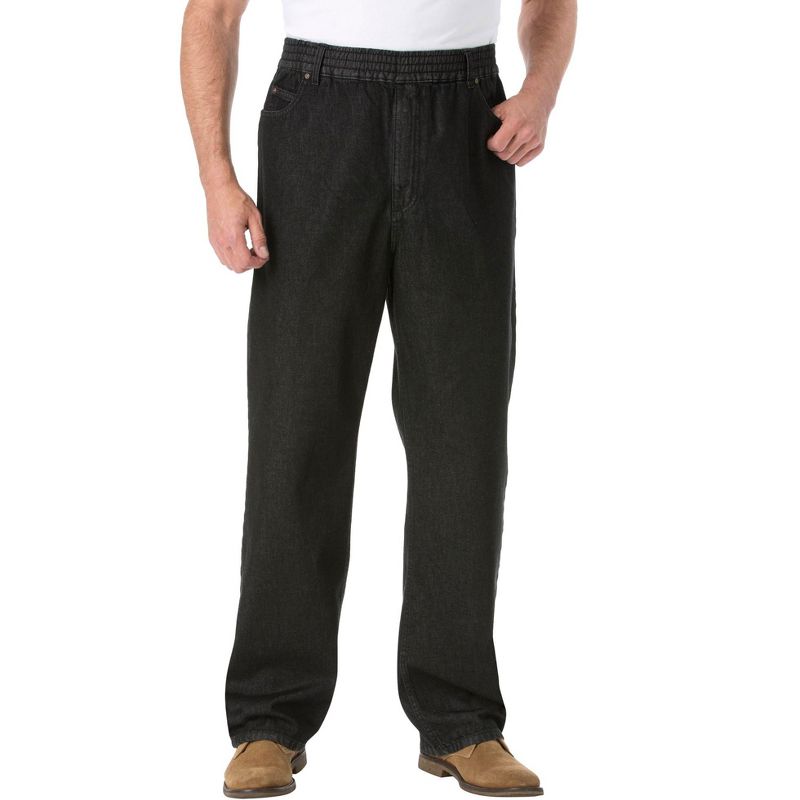 KingSize Men's Big & Tall Loose Fit Comfort Waist Jeans, 1 of 2